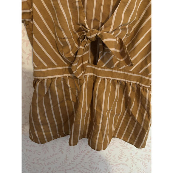 LOFT Beach Striped Tie-Front Short Sleeve Top - Picture 5 of 7